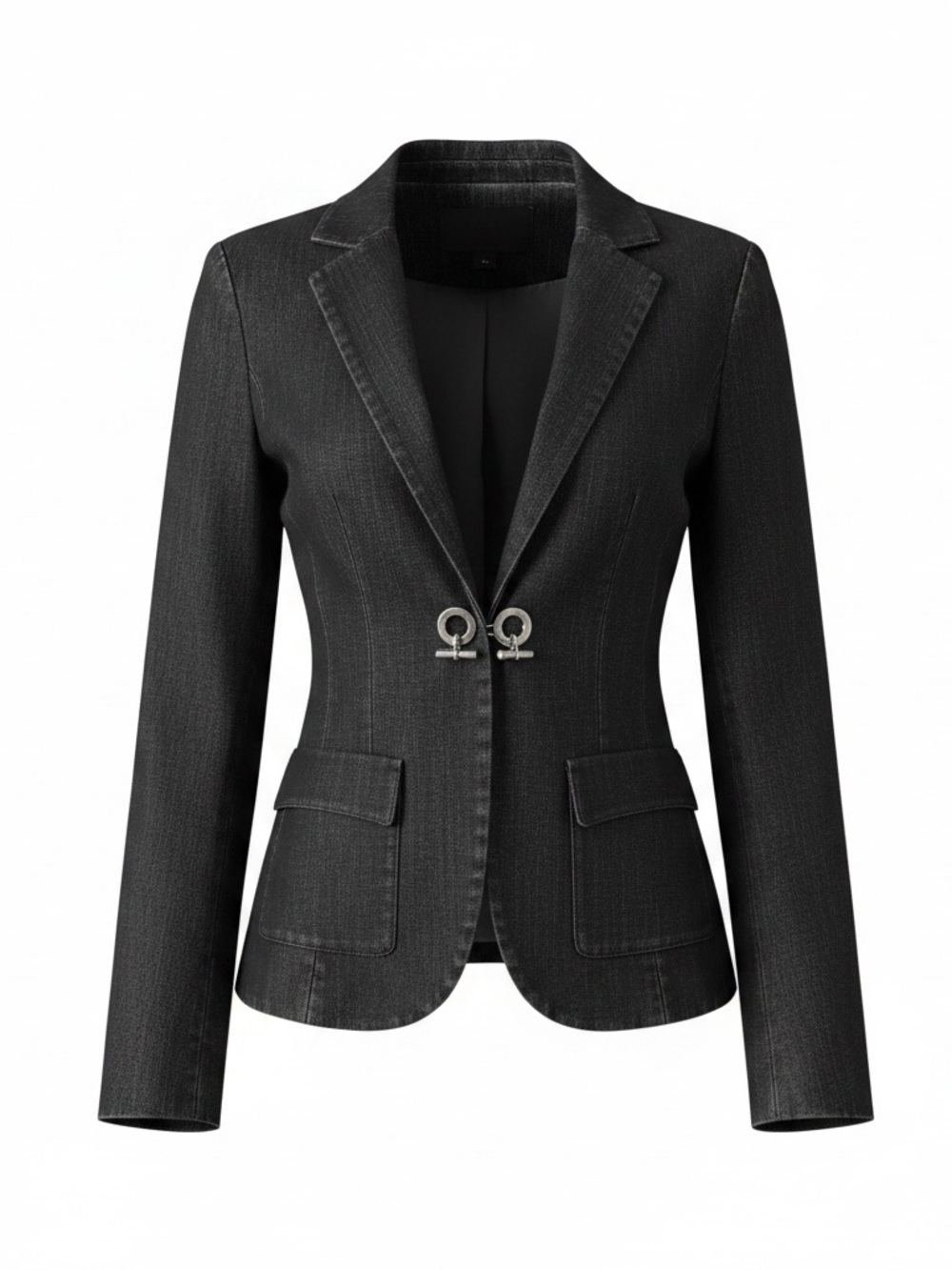 Vintage Laundry by Shelli Segal Black Tailored BlazerSize 4 Notch Lapel Hardware - Picture 2 of 9